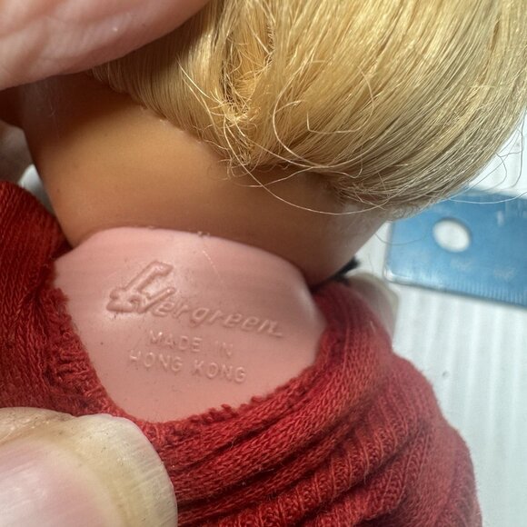 Vintage 60's Cookie Evergreen Ugly Cute Freckle Face Laughing Doll - HONG KONG - Picture 5 of 6